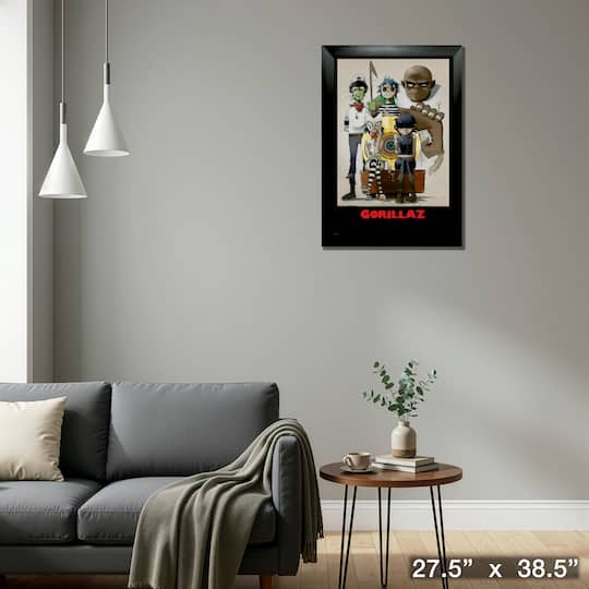 Gorillaz Framed Print With Gold LP 27.5" x 38.5"